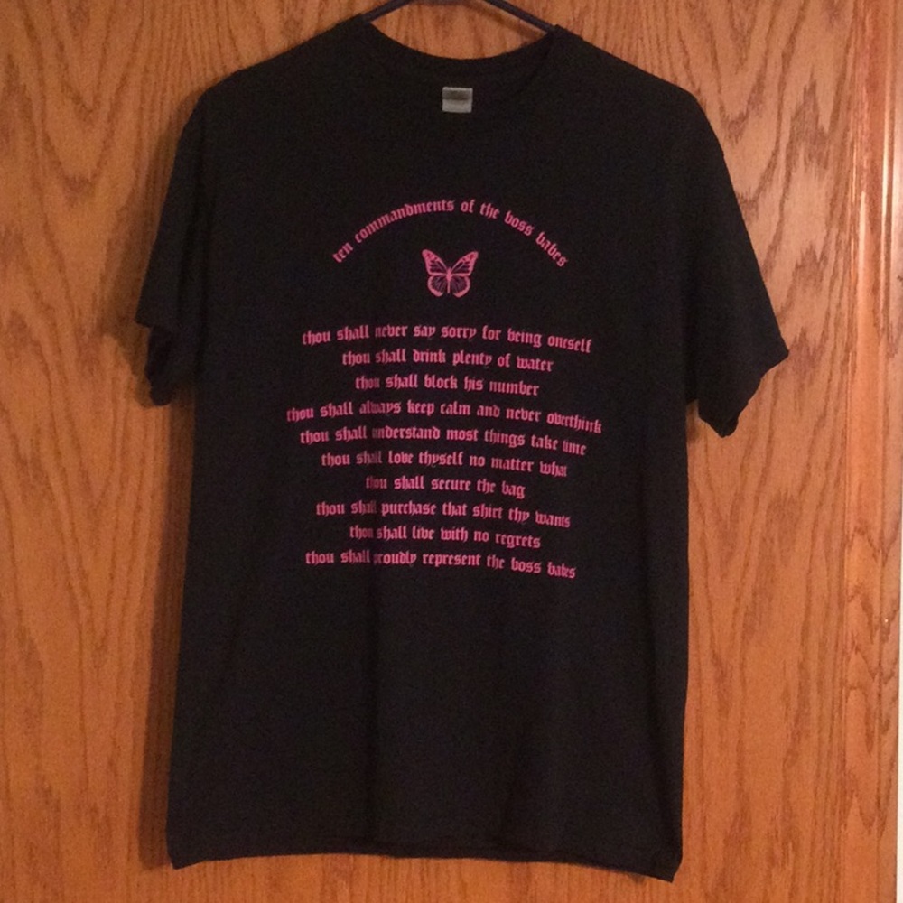 boss babes T-Shirt Butterfly’s on Back 100% Heavy Cotton
